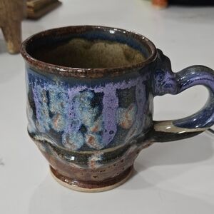 Source Unknown Ceramic Mug with Blue and Purple Hues